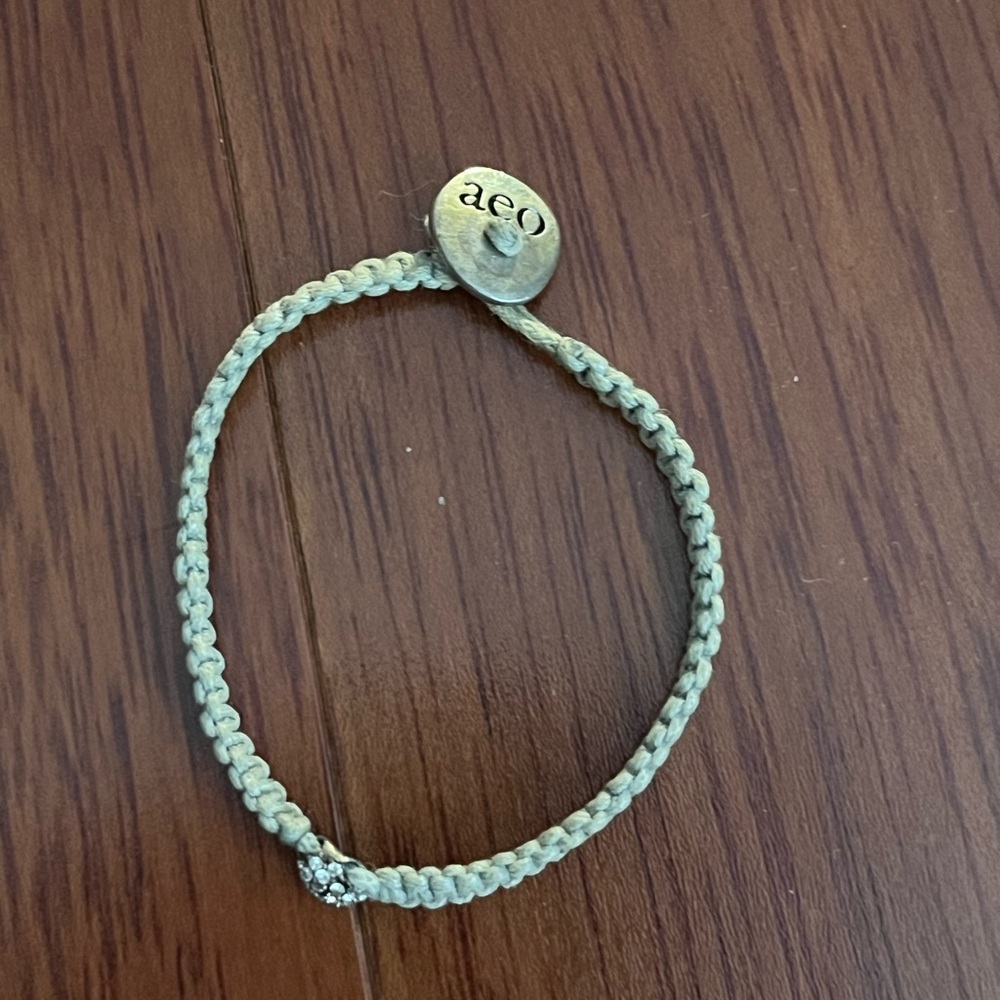 American Eagle Outfitters Bracelet braided cord silver tone access